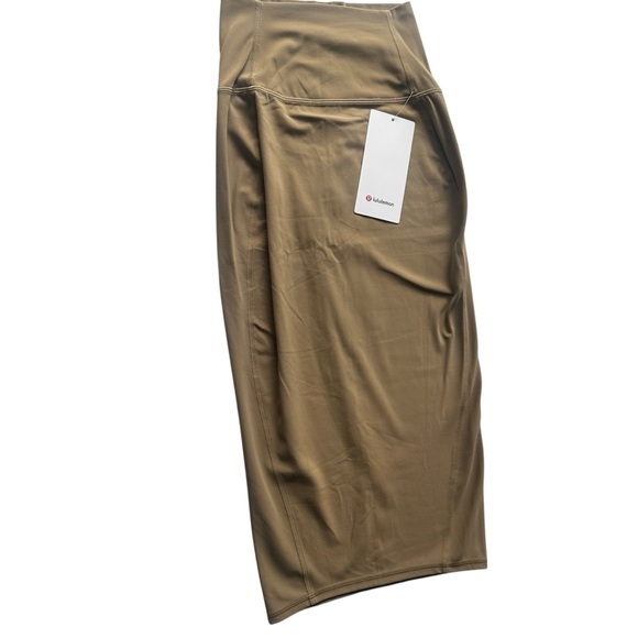 lululemon athletica Dresses & Skirts - Lululemon Nulu Slim-Fit High-Rise Midi Skirt Size 2 Tan NWT